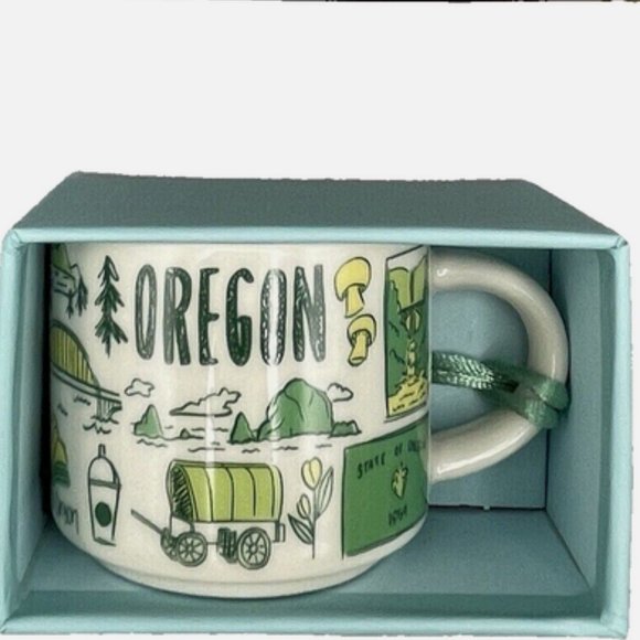 NIB Starbucks Been There Series Oregon Mini Mug Demi Tasse 2 oz Ornament - Picture 1 of 9